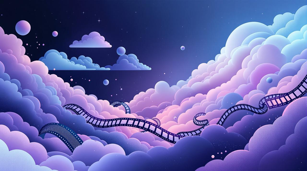 香港电影网 - 云端影院概念插画